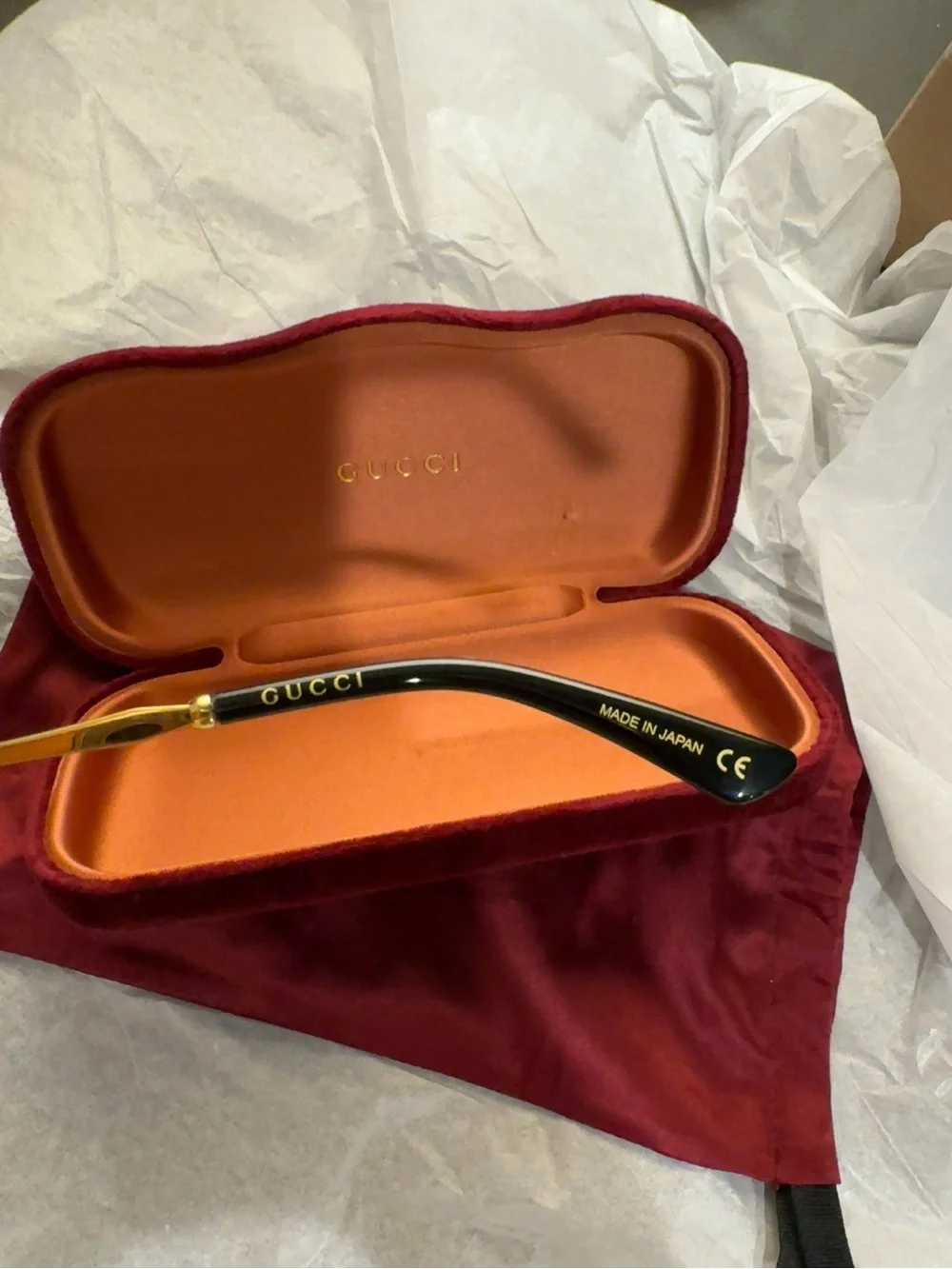 Gucci GG0596OA Oversized Clear Lens Glasses | Gold | Case Included